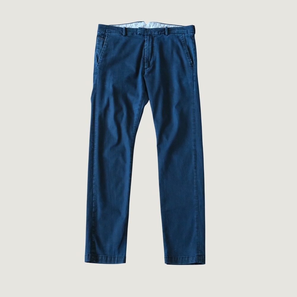 Diesel Chinos Slim Fit Navy Blue Lyocell Blend Trousers Size 30